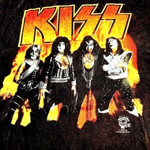 KISS ALIVE Worldwide Tour Concert T-Shirt 1996 Tour Champ L 48X26 Rock Tee Rare